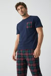 Gentleman Touch %100 Pamuk Erkek Kısakol Ekose Pijama Takımı