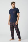 Gentleman Touch %100 Pamuk Erkek Kısakol Ekose Pijama Takımı