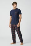 Gentleman Touch %100 Pamuk Erkek Kısakol Ekose Pijama Takımı