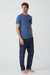 Gentleman Touch %100 Pamuk Erkek Kısakol Ekose Pijama Takımı