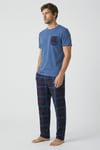 Gentleman Touch %100 Pamuk Erkek Kısakol Ekose Pijama Takımı