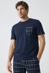 Gentleman Touch %100 Pamuk Erkek Kısakol Ekose Pijama Takımı