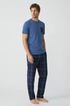 Gentleman Touch %100 Pamuk Erkek Kısakol Ekose Pijama Takımı