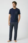 Gentleman Touch %100 Pamuk Erkek Kısakol Ekose Pijama Takımı