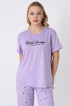 Happiness Bambu Kısakol Kadın Lila Pijama Takımı