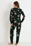 Mausple Süet Uzunkol Kadın Siyah Pijama Takımı