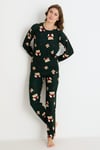 Mausple Süet Uzunkol Kadın Siyah Pijama Takımı
