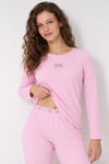 Peggy Dennis Detay İnce Slim Uzunkol Kadın Siyah Pijama Takımı