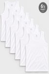 Premium Soft Basic %100 Pamuk Penye Beyaz Erkek Atlet 6'lı Paket