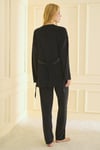 Premium Soft Kadife 3 Lü Sabahlıklı Kadın Lila Pijama Takımı