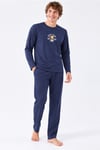 Rodfrey Linden %100 Pamuk Uzunkol Erkek Lacivert Pijama Takımı