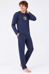 Rodfrey Linden %100 Pamuk Uzunkol Erkek Lacivert Pijama Takımı