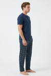 Unlimited Lights %100 Pamuk Erkek Kısakol Biyeli Pijama Takımı