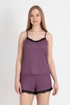 Wednesday Füme Ince Askılı Şortlu Pijama Takımı