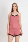 Wednesday Pudra Ince Askılı Şortlu Pijama Takımı