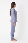 Weekend Lights Bambu Uzunkol Kadın Mürdüm Pijama Takımı