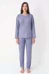 Weekend Lights Bambu Uzunkol Kadın Mürdüm Pijama Takımı