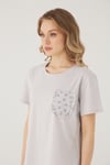 Wishes Comfort Kısakol %100 Pamuk Kadın Gri Pijama Takımı