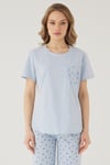 Wishes Comfort Kısakol %100 Pamuk Kadın Gri Pijama Takımı