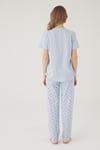 Wishes Comfort Kısakol %100 Pamuk Kadın Gri Pijama Takımı