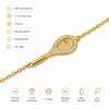 14 K Gold Kaplama 925 Ayar Gümüş Raket Tasarımlı Bileklik