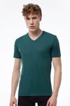 Malabadi 085 Erkek Modal V Yaka Kısa Kol İnce Yaz Serinliği T-shirt