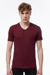 Malabadi 085 Erkek Modal V Yaka Kısa Kol İnce Yaz Serinliği T-shirt