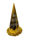 Happy Bırthday Simli Baskılı Gold Şapka