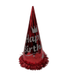 Happy Bırthday Simli Baskılı Kırmızı Şapka