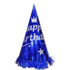 Happy Bırthday Simli Baskılı Mavi Şapka