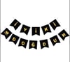İyi ki Doğdun Banner Süs 180cm Gold Yaldızlı Siyah