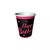 Pembe Happy Birthday Yazılı Karton Bardak 8 Adet