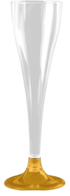 Şampanya Kadehi Bardak Plastik Gold 120 ml 6'lı