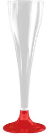 Şampanya Kadehi Bardak Plastik Kırmızı 120 ml 6'lı