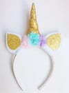 Simli Eva Unicorn Gold Taç
