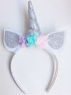 Simli Eva Unicorn Gümüş Taç
