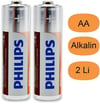 Philips Lr6A12S/10 Alkaline Aa 2 Li Kalem Pil_6Philips Lr6A12S/10 Alkaline Aa 12 Li Kalem Pil (6X2 Strip) - Kirtasiyem NetPil