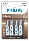 Philips Lr6A4B/10 Alkaline Aa 4X Kalem PilPhilips Lr6A4B/10 Alkaline Aa 4X Kalem Pil - Kirtasiyem NetPil