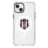 Piolent BJKCASE24001-iPhone14 Beşiktaş Magsafe Logo Şeffaf Telefon KılıfıTelefon