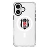 Piolent BJKCASE24001-iPhone16 Beşiktaş Magsafe Logo Şeffaf Telefon KılıfıTelefon