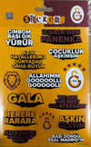 Piolent GSST26015 Galatasaray Sarı Slogan Sticker SheetStickerlar