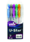 Umix U-Star Simli Jel Kalem 6'lı PaketUmix U-Star Simli Jel Kalem 6'lı Paket - Kirtasiyem.netJel Kalemler