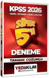 Yediiklim 2026 KPSS Genel Yetenek Genel Kültür Tamamı Çözümlü Süper 5 li DenemeKPSS Hazırlık