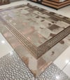 Bienna Fur El Dokuması Bakır Hamteks Bakır Bordür Doğal Deri Halı / Kilim