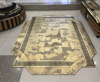 Bienna Fur Kaymaz Taban Gold Bordür Gold Hamteks Doğal Deri Halı / Kilim