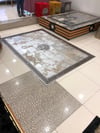 Bienna Fur Kaymaz Taban Gümüş Bordür Hamteks Doğal Deri Halı / Kilim
