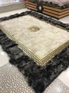 Bienna Fur Kaymaz Taban Krem & Gri Altın Bordür Toscana Halı / Kilim