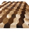 Kahverengi Patchwork Tasarım Deri Halı