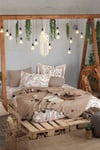 Boho Chic Çift Kişilik Battaniyeli Set - Cappuccıno