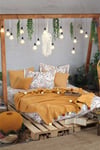 Boho Chic Çift Kişilik Battaniyeli Set - Hardal